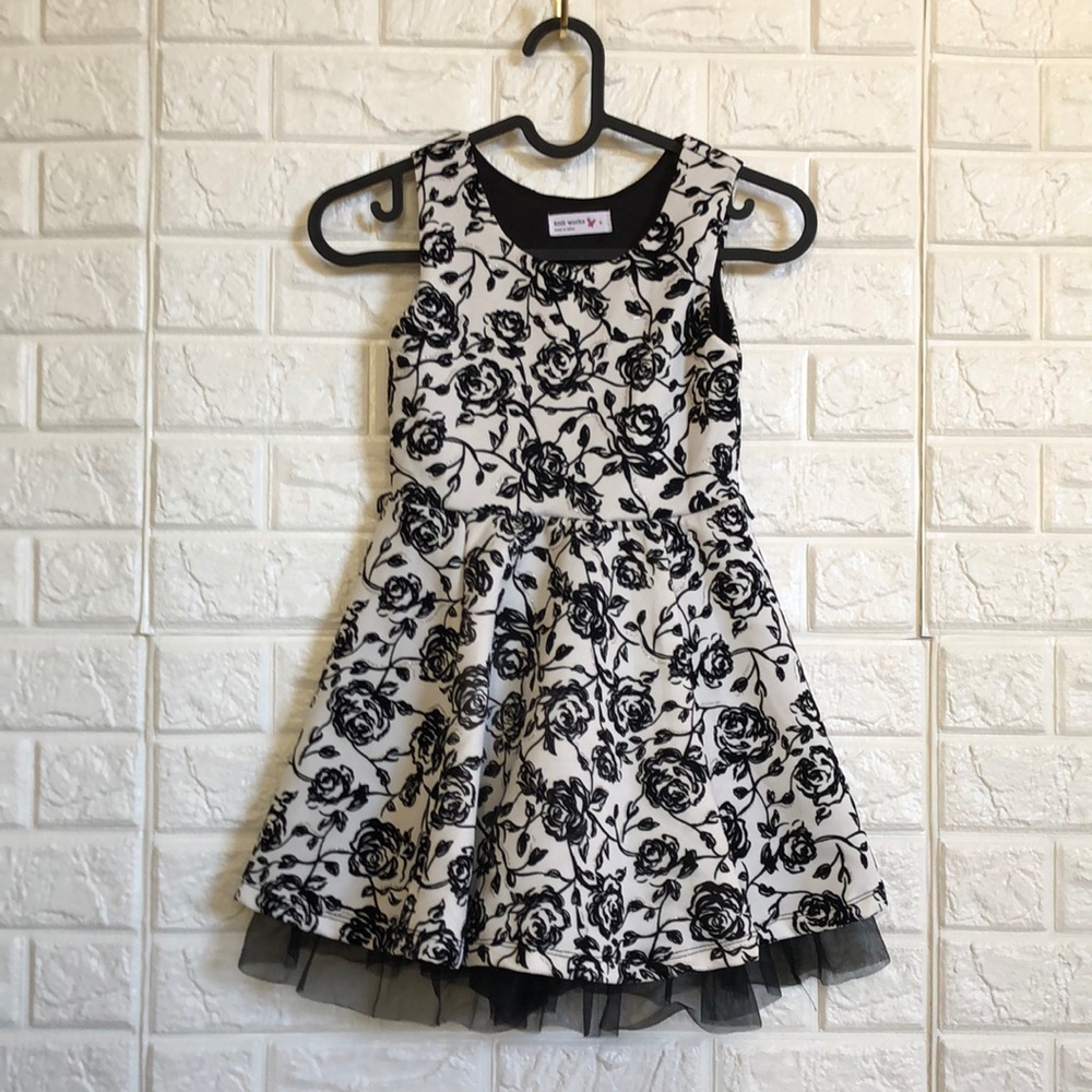 Knit Works flocked rose‎ print dress